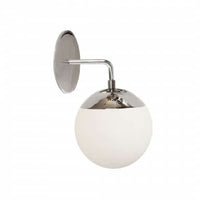 Dainolite Dayana 1 Light Wall Sconce Down Light Polished Chrome White Glass Lamp