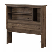 Yodi Bookcase Headboard - Natural Walnut