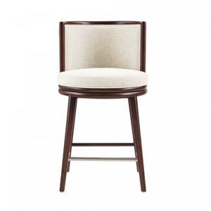 Evalyn Modern Wood Upholstered Counter Stool in Cream