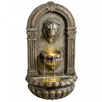 Outsunny Wall-Mounted 3-Tier Outdoor Fountain with LED Lights