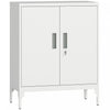 HOMCOM Metal Storage Cabinet with Lock, Steel Garage Cabinet, White