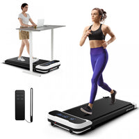 Goplus 2.5hp Under Desk Treadmill For Home And Office Remote Control Led Display White