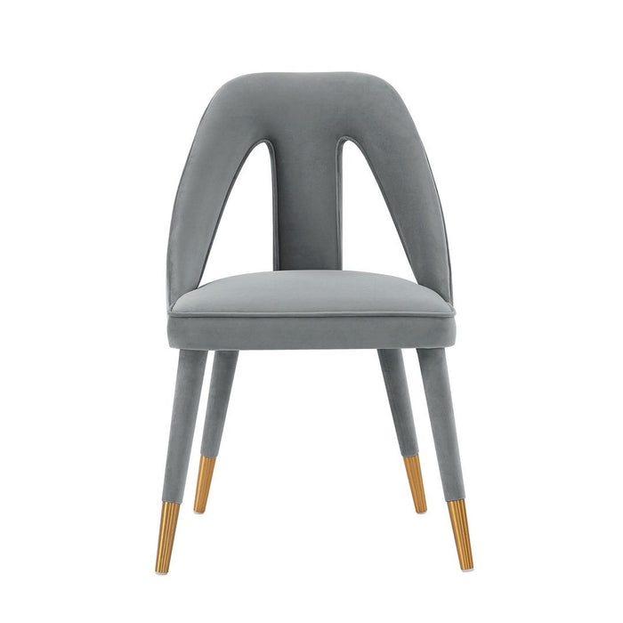 Manhattan Comfort Modern Neda Velvet Dining Chair - Grey
