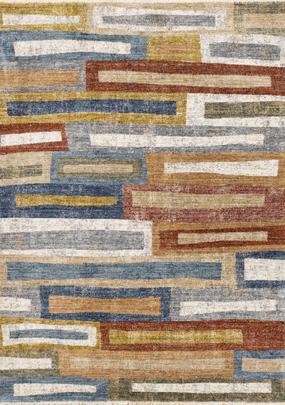 Macey Modern Grey Blue Red Sophisticated Area Rug - 7'10" x 10'2"|Carpette moderne et raffinée Macey grise, bleue et rouge- 7 pi 10 po x 10 pi 2 po