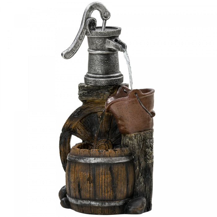 Outsunny Old Fashion Pump Outdoor Waterfall Fountain Garden Water Feature