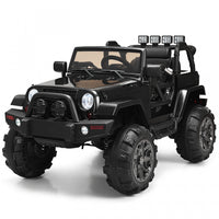 Costway 12v Kids Ride On Truck Car W/ Remote Control Mp3 Music Led Lights Black