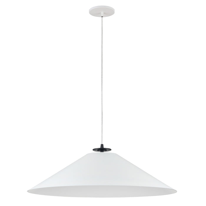 Dainolite Prudence 1 Light Pendant Matte Black Finish Matte White Shade Lamp