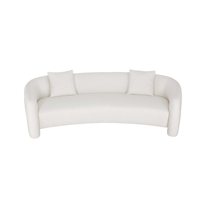 Sylvia Modern Glam 104\" Tweed Loveseat in Ivory