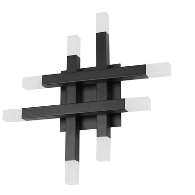 Dainolite Acasia Wall Sconce 24w Matte Black Frosted Acrylic Diffuser Lamp|Applique murale Acasia de Dainolite en acrylique givré qui diffuse la lumière, avec fini noir mat et ampoule de 24 W