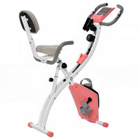Soozier 2 In 1 Upright Exercise Bike Stationary Foldable Magnetic Recumbent Cycling With Arm Resista