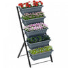 Outsunny 5-Tier Raised Garden Bed Plant Flower Pots w/ Leaking Holes Grey