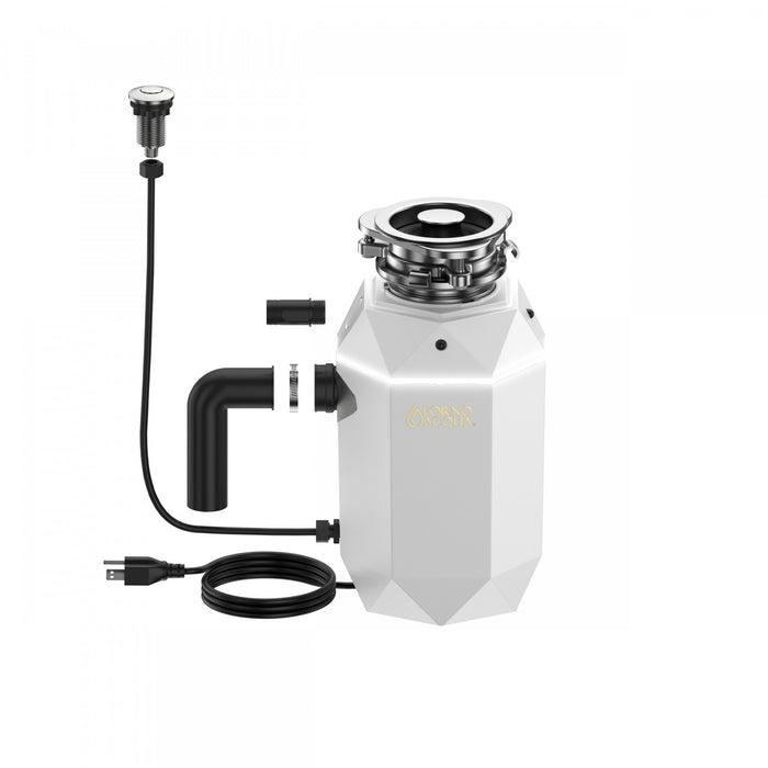 BrightDIAMOND 1HP Quietest Waste Disposer, LED Cabinet Light, Corded & Air Switch, MoonStone - WDD100TA2MS Food Disposer