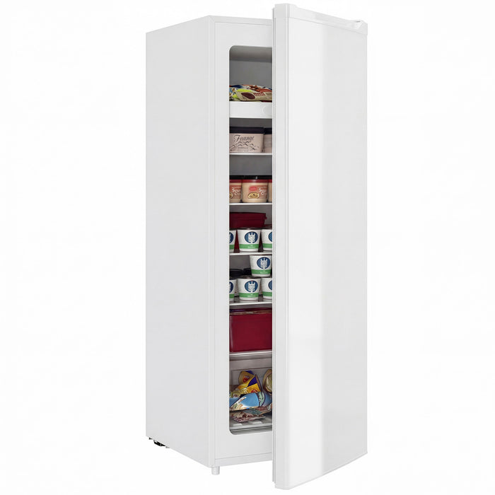 HOMCOM 7.0 Cu.Ft Upright Freezer, Compact Stand Up Freezer for Home, White