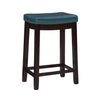 Claridge Faux Leather Backless Counter-Height Stool - Blue