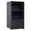 Outsunny Outdoor Storage Cabinet, Patio Storage Box Rack Rattan Wicker Pool Towel Valet Organizer Poolside Garden Lawn Bathroom Furniture Shelf W/ Shelf Drawer, Dark Brown