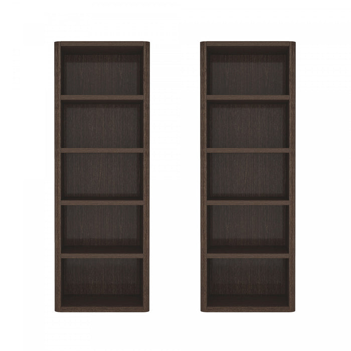 Rivington Modern 28\" Open Bookcase in Dark Walnut - Set of 2