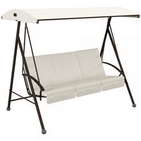 Outsunny 3-seat Patio Swing Chair With Adjustable Canopy And Cushions