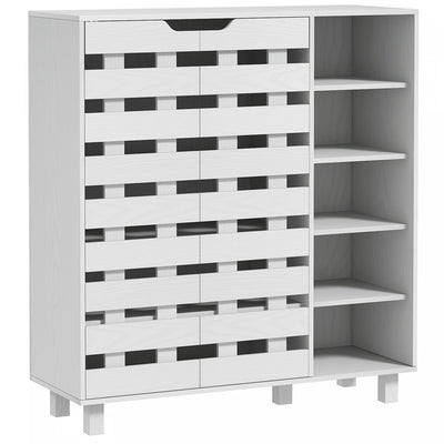 HOMCOM Shoe Storage Cabinet with 5-tier Cupboard and 5 Open Shelves