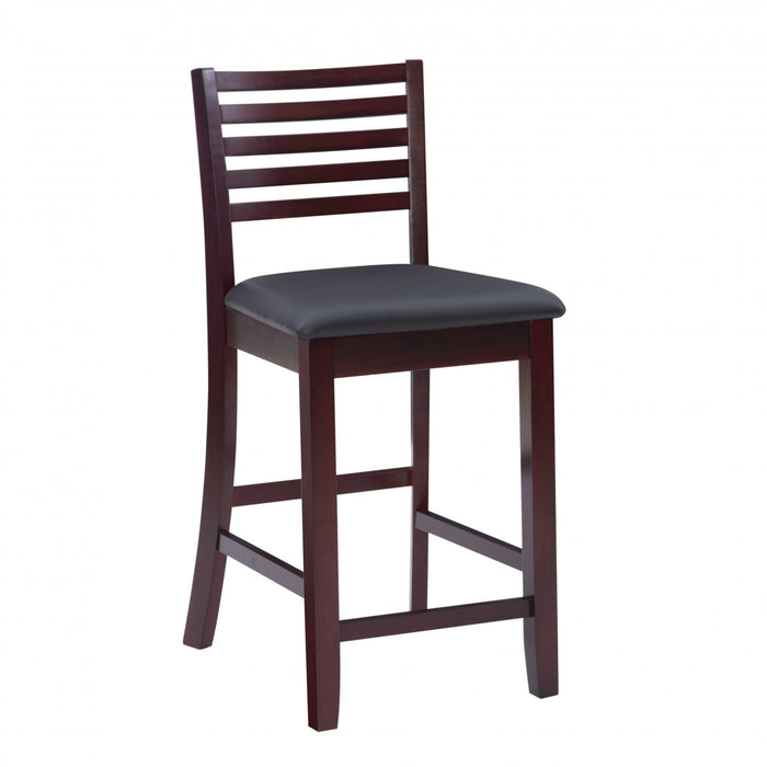 Torino Faux Leather Ladder Back Counter-Height Stool - Merlot