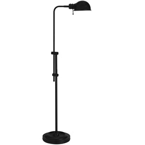 Dainolite Fedora 1 Light Adjustable Pharmacy Floor Lamp Matte Black