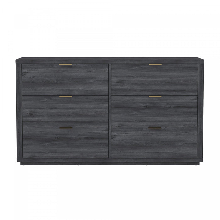 Evelyn Modern 60\" Dresser in Charcoal Gray (6-Drawer)
