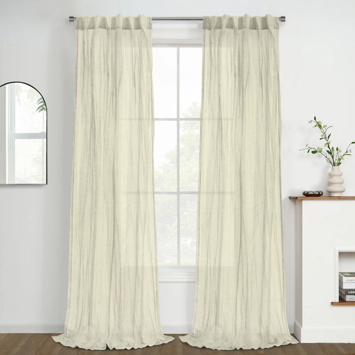 Habitat Paloma Grey Sheer Dual Header Curtain Panel - 52 x 84