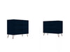 Rockefeller Mid-Century Modern 35\" Dresser in Midnight Blue (3-Drawer) - Set of 2