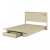 Fusion Platform Bed And Headboard With Storage Shelf Set Bleached Oak - South Shore