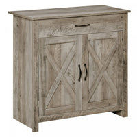HOMCOM Farmhouse Sideboard, Buffet Cabinet with Barn Door, Ash Grey