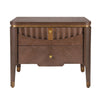 Liam Modern Wave Design Nightstand with 2 Storage Drawers,Brown