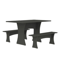 Coney Mid-Century Modern 3-Piece Dining Set in Charcoal Gray 