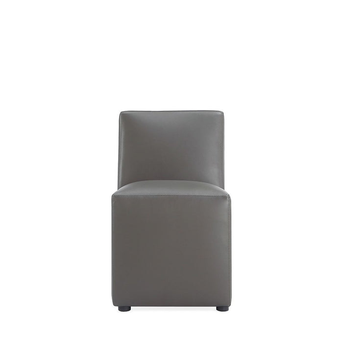 Manhattan Comfort Anna Modern Square Faux Leather Dining Chair - Pewter