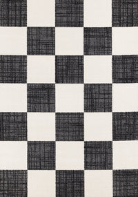 Covington Black White Checkered Pattern Rug, 6'7