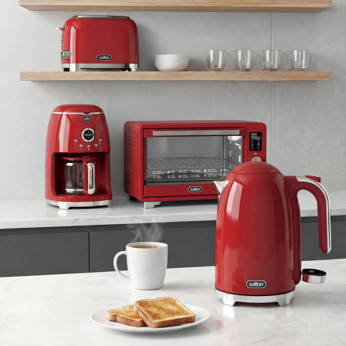 Salton NuRetro Digital 1.7L Kettle - Space Cherry