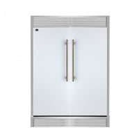 Forno Maderno 60 Inch Convertible Refrigerator/Freezer in White, Trim Grill, 27.2 cu.ft - FFFFD1722-60SG-WHT
