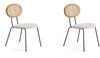 Manhattan Comfort Set of 2 Jardin Dining Chairs - Natural Cane & Oatmeal