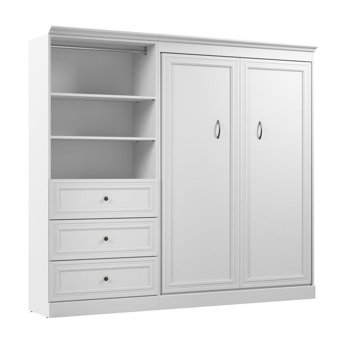 Bestar Versatile Full Murphy Bed Closet Organizer with Drawers (95 W) - White