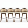 Calvin Indoor Counter Height Swivel Bar Stool Set of 4 with Ergonomic Backrest,Walnut