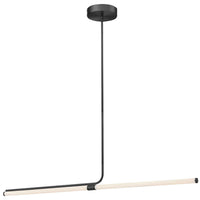 Dainolite Corvette Horizontal Pendant 24w Matte Black Finish White Acrylic Diffuser Lamp