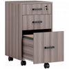 HOMCOM 3 Drawer File Cabinet with Hanging Bars for Letter A4 Size, Grey