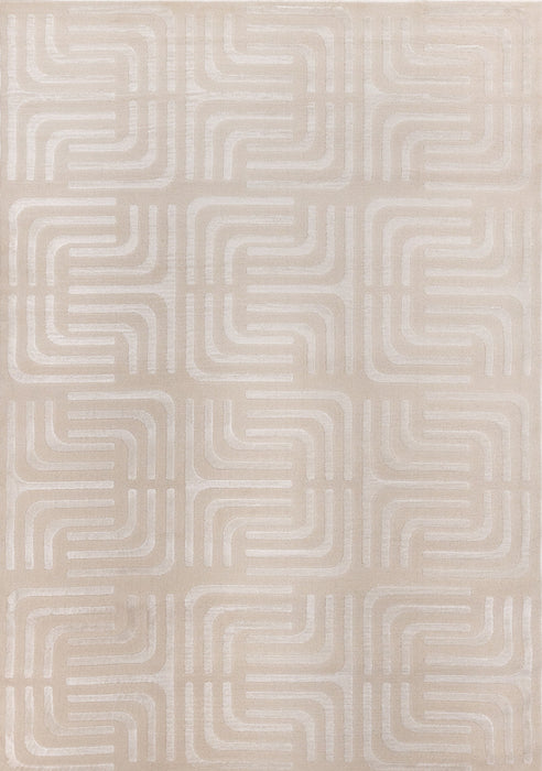 Leonardo Cream Beige Oriental Trellis Pattern Rug, 5'3\" x 7'7\" Indoor Area Rug