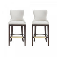 Blair Modern Wood Upholstered Barstool in White - Set of 2 Bar Stool 