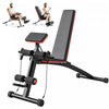 Soozier Foldable Adjustable Dumbbell Bench Press, Weight Lifting Sit Up Ab Workout Bench for Home Training Gym Incline Flat Multiuse Workout Exercise Fitness, Red