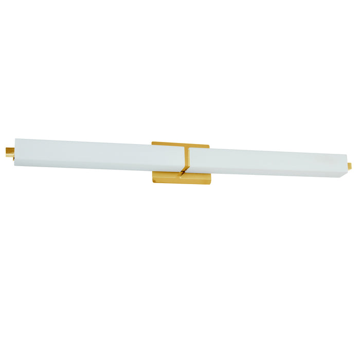 Dainolite Vonte Vanity Light 51w Aged Brass White Glass Lamp