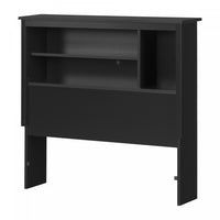 Vito Bookcase Headboard With Storage - Pure Black