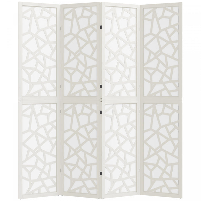 HOMCOM 4 Panel Room Divider, 5.6 FT Lightweight Privacy Screen, White