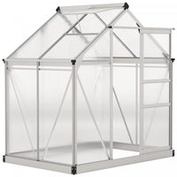 Outsunny Greenhouse, Walk-in Hot House, Clear Pc Board With Sliding Door