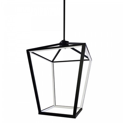 Dainolite Cage LED Pendant 46w Matte Black Finish White Diffuser Lamp|Luminaire suspendu Cage de Dainolite blanc qui diffuse la lumière, avec fini noir mat et ampoule à DEL de 46 W