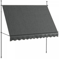 Outsunny 10' X 4' Retractable Awning, Freestanding & Non-screw, Dark Grey