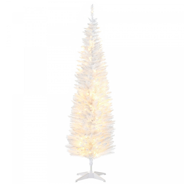 Homcom 6' Prelit Artificial Christmas Tree With Warm White Led Lights